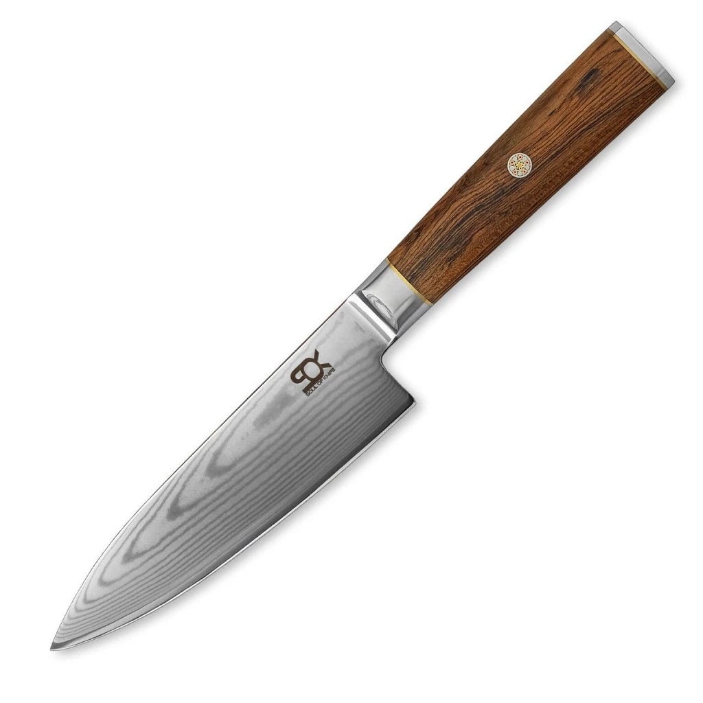 foto N�� kuchy�sk� Chef/Gyuto 152 mm SOK Cocobolo White Damascus